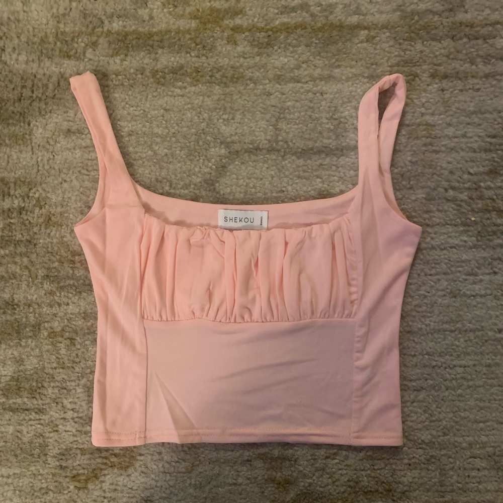 Pink peach shekou crop top